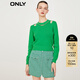 ONLY時(shí)尚潮流露肩顯瘦圓領(lǐng)短款針織衫女|123124031 D55 亮綠色BRIGHT GREEN S (160) 80A