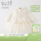 戴維貝拉（DAVE＆BELLA）童裝小香風(fēng)連衣裙女童寶寶衣服兒童公主裙網(wǎng)紗裙秋冬新款小童服裝 米白 100 cm（建議身高90-100cm）