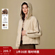 茵曼（INMAN）2025冬季女裝新款皮毛一體連帽仿羊羔絨外套休閑刺繡寬松上衣 杏色 L