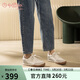 金利來(lái)（Goldlion）女鞋牛皮德訓鞋撞色拼接休閑鞋戶(hù)外運動(dòng)鞋女G688510151米白/灰35