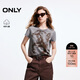 ONLY 2025夏季可愛(ài)甜美貓咪印花正肩圓領(lǐng)短袖T恤女|125301021