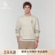 哈吉斯（HAZZYS）男裝 26春季新款長(cháng)袖上衣PHIZ系列胸前圖案繡花簡(jiǎn)約圓領(lǐng)衛衣男 米色BI L （175/96A 48）