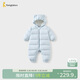 童泰（TONGTAI）嬰兒羽絨連體衣冬季寶寶哈衣羽絨服男童女童連帽抱衣藍色80cm