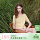 三彩2026春季新款圓領(lǐng)針織衫短袖毛衫開(kāi)衫短款女 嫩黃色 M 160/84A