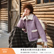香影麂皮絨外套女2025冬季新款駝色美拉德仿皮草加絨翻領(lǐng)皮毛一體 紫色 M 160/84A/95-110斤