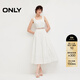 ONLY2026春季新款腰部鏤空小方領(lǐng)大體量A字裙連衣裙女|126107068 A52斑鳩白色 S