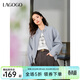 LAGOGO淺藍立領(lǐng)短外套女拉谷谷2025年春新款甜酷運動(dòng)風(fēng)全棉夾克衫 淺藍色 S