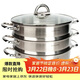 樂(lè )扣樂(lè )扣（LOCK&LOCK）不銹鋼蒸鍋 家用大容量蒸鍋28CM三層組合套裝 可蒸肉蒸魚(yú)包子饅頭