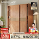 Morelax全實(shí)木橡木推拉門(mén)衣柜小戶(hù)型家用臥室滑移門(mén)柜子日式藤編門(mén)大衣櫥 2.0米實(shí)木推拉門(mén)衣柜+頂柜 送貨上門(mén)+安裝