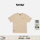 EVISU福神男女同款流行休閑時(shí)尚運動(dòng)商標短袖T恤 淺杏色 S 【寬松效果需拍大1-2個(gè)尺碼】