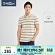 金利來(lái)【100%長(cháng)絨棉】春夏季節短袖polo衫男士條紋時(shí)尚修身珠地純棉T恤 33黃色 2XL 185/100A 推薦165-180斤