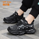 德?tīng)柣菽型驴畲合木W(wǎng)面女童運動(dòng)鞋兒童防滑跑步鞋中大童透氣休閑鞋 黑色棉鞋 37 內長(cháng)23.8厘米
