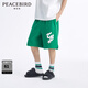 太平鳥(niǎo)男裝 夏季直筒休閑褲潮流男生中短褲B1GND2157 綠色（直筒） L