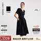 朗姿25醋酸長(cháng)裙子春夏新款法式收腰黑色赫本風(fēng)高級感氣質(zhì)連衣裙女 黑色 M