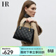 HR赫蓮娜包包女包簡(jiǎn)約時(shí)尚手提包女頭層牛皮菱格單肩斜挎包生日禮物 黑色