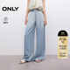 ONLY2025夏季新款復古做舊水洗高腰闊腿褲長(cháng)褲牛仔褲女|125232002 J33 350水洗牛仔藍 M M褲長(cháng)減短