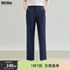 MsShe【巨顯瘦直筒長(cháng)褲/九分】大碼女裝2026款春夏裝胖mm休閑褲女士 九分-藏青藍色現貨 3XL