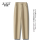 金狐貍哈倫休閑褲女薄2026新款春夏小個(gè)子高腰直筒鐮刀煙管褲九分西裝褲 卡其色 L (28)