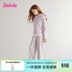 笛莎（DEESHA）童裝女童套裝2026春秋裝新款寬松休閑運動(dòng)服兩件套女寶寶外出服 淺紫 150