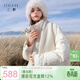 三彩【易打理】2025冬季新款圍脖羽絨服90白鴨絨寬松中長(cháng)外套M