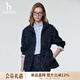 哈吉斯（HAZZYS）女裝 秋季女士【PHIZ系列】工裝風(fēng)立領(lǐng)腰部抽繩休閑寬松夾克女 藏青色NV M (160/84A 38)