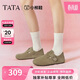 他她（TATA）復古勃肯鞋女鞋深口棉鞋毛毛平底單鞋 灰色（滿(mǎn)幫款） 38