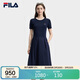 FILA 斐樂(lè )官方女子編織連衣裙2026夏季簡(jiǎn)約修身顯瘦拼接裙子