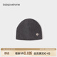 BabyloveHome嬰兒純色帽子胎帽春秋季男女寶寶圣誕包頭帽棉保暖套頭帽 深麻灰 50cm（根據寶寶頭圍選擇）
