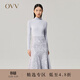OVV【可機洗黃金羊毛】OVV秋冬熱賣(mài)女裝半高領(lǐng)修身長(cháng)袖羊毛針織衫 紫灰C1 S
