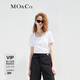 MO&Co.2023春季新品簡(jiǎn)約U領(lǐng)原創(chuàng  )膠章簡(jiǎn)約短袖T恤MB