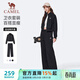 駱駝（CAMEL）立領(lǐng)運動(dòng)套裝女棉感休閑運動(dòng)服兩件套 J25CAXLN012 幻影黑 L