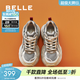 百麗（Belle）星河軌跡潮酷老爹鞋女商場(chǎng)款厚底增高休閑鞋E4P1DCM5預售 棕色 35