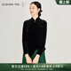 浮云堂.風(fēng)」暮色.中式復古黑色絲絨襯衫女裝新款2026春秋禪意內搭打底衫 黑色 M