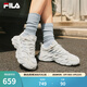 斐樂(lè )（FILA）官方楊冪同款女鞋蕨草鞋2代老爹鞋透氣休閑鞋運動(dòng)鞋 白中白/亮灰-AB 37.5
