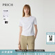 PRICH【絲光棉】淡人時(shí)髦褶皺短袖T恤2025夏新款設計感寬松上衣女 39象牙白色 S (160)