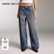 MISS SIXTY【免費改褲】進(jìn)口牛仔面料牛仔褲復古顯瘦百搭女設計感做舊廢土風(fēng) 中藍 S (25-26碼)