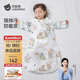 貝肽斯嬰兒睡袋夏季竹棉紗布寶寶睡衣一體兒童防踢被睡袋前4后2靈鹿 M