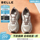 百麗（Belle）拼接撞色老爹鞋女商場(chǎng)同款增高厚底休閑鞋E4Q1DCM5 金色 37 (235mm)