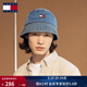 TOMMY JEANS【禮物】男裝純棉美式復古潮流旗標刺繡戶(hù)外騎行牛仔漁夫帽 牛仔藍1A4 均碼 （頭圍59cm）