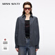 MISS SIXTY【楊冪同款】25秋新款長(cháng)袖襯衫女復古格子棉質(zhì)上衣中長(cháng) 芷青藍 S