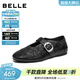 百麗（Belle）時(shí)光舞曲瑪麗珍鞋女26新款柔軟羊皮舒適低跟淺口單鞋B3097AA6預售 黑色 39