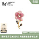 She's茜子唯愛(ài)序曲原創(chuàng  )山茶花胸針高檔胸花別針絲巾扣配飾生日禮物女 粉色A0