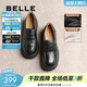 百麗（Belle）牛皮歡樂(lè )奏jk樂(lè )福鞋商場(chǎng)同款百搭休閑鞋D2P1DAA5預售 黑色 38 (240mm)