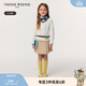 Teenie Weenie Kids小熊童裝女童學(xué)院風(fēng)花邊V領(lǐng)套頭毛衣 米白色 160 cm