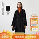 朗姿騏驥紅【王楚然同款】純羊毛通勤大衣修身毛呢外套冬季新款 黑色 L
