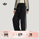 adidas賀聰同款休閑三條紋寬松運動(dòng)褲直筒褲女阿迪達斯官方三葉草   黑色   L