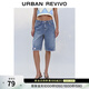UR秋季新款女裝時(shí)尚簡(jiǎn)約休閑磨破中褲牛仔短褲UYY850169 藍色 28