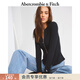Abercrombie & Fitch【修身顯瘦】小麋鹿圖案打底內搭開(kāi)衫上衣25秋冬女裝139-5707 黑色 XXS (160/76A)