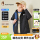 暇步士（Hush Puppies）童裝兒童男女童冬裝新款三防面料時(shí)尚拼色款厚風(fēng)衣外套 鉆石黑 155 (偏大半碼)