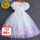G.duck艾莎公主裙女童冰雪奇緣連衣裙夏季兒童禮服長(cháng)裙愛(ài)莎蓬蓬裙新款 漸變色-娃娃領(lǐng) 805 130